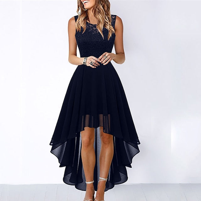 Women's Cocktail Party Dress Lace Dress Swing Dress Long