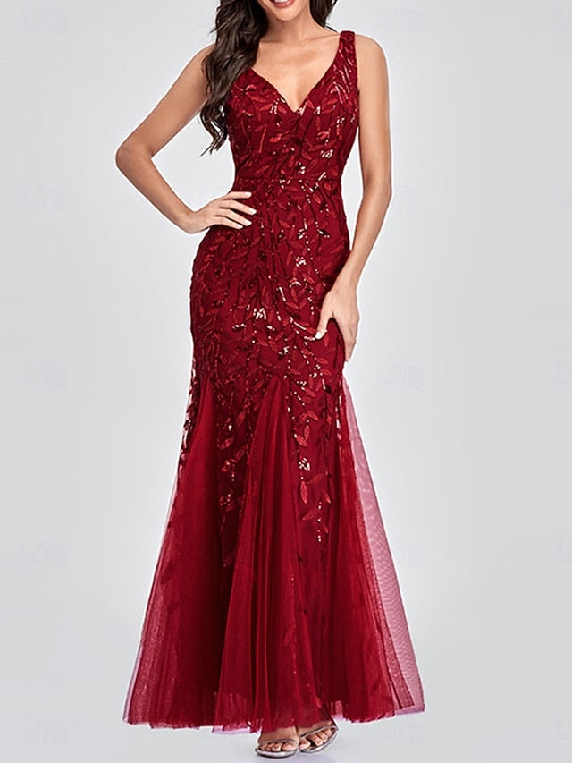 Bride Neck Mother V Floor Dress of Party the Elegant