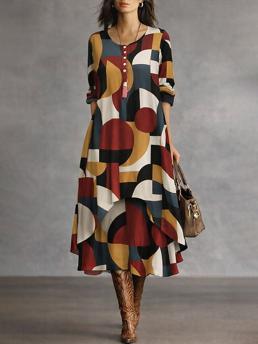 Women's Midi Dress Shift Dress Casual Holiday Loose Fit