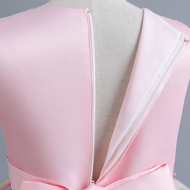 Girls' Floral Sleeveless Kids Party Dress Girl Flower