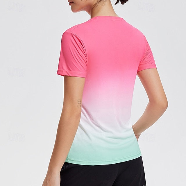 Women's Yoga Top Crew Neck Quick Dry Breathable Short
