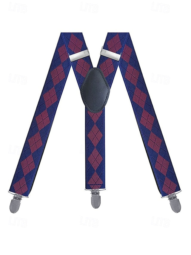 Suspenders Pattern Clip-On Argyle Classic – Men's