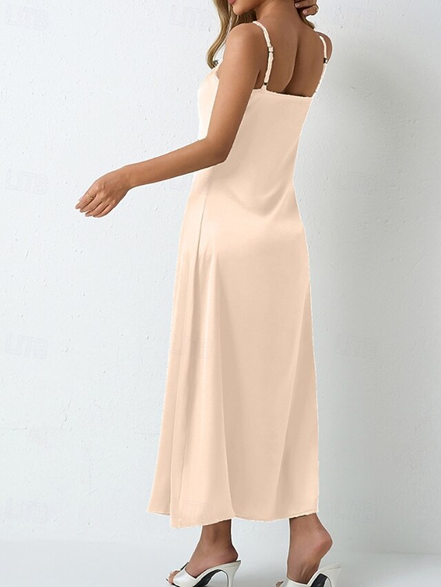 Women's Midi Dress Satin Dress Party Dress Cocktail Dress