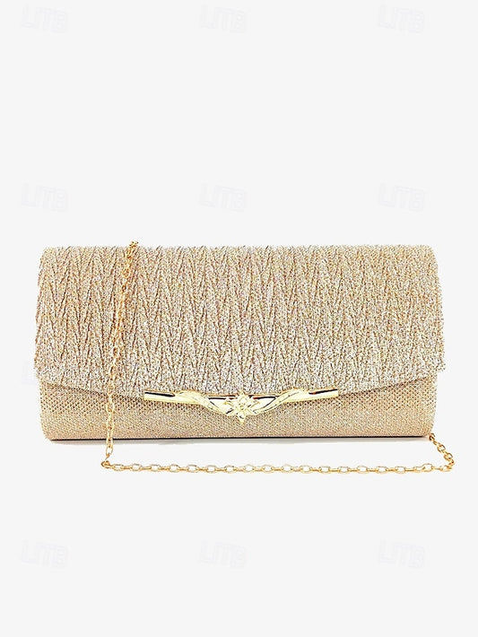 Evening Handbag Party - Women's Gold Glitter Clutch Elegant