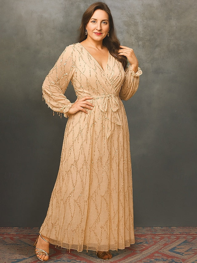 A-Line Ankle Length Wedding Guest Dress Formal Dresses Evening