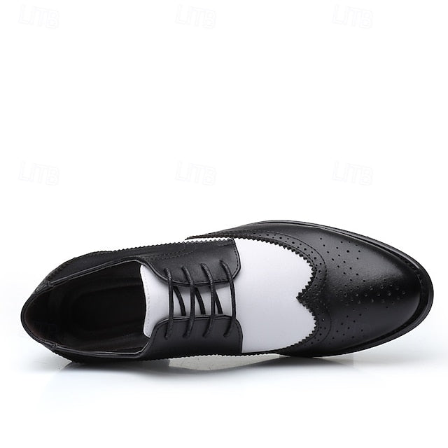 Shoes Men's and Black White with Oxford Brogue