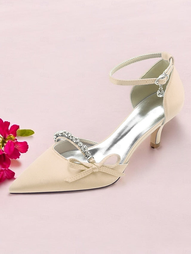 Elegant Kitten Heel – Pointed-Toe Women Shoes Wedding for