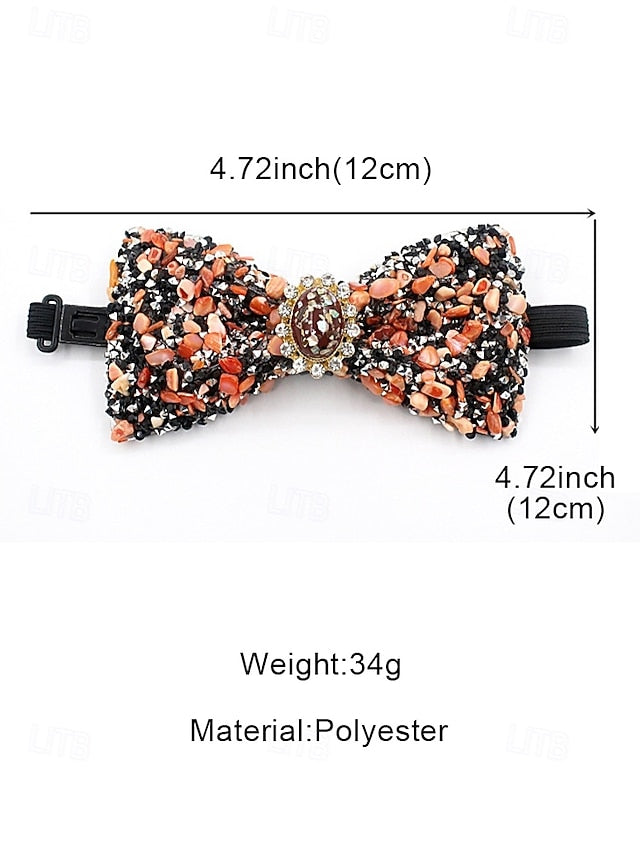 Adjustable Strap Luxury Bow Gemstone Men's Tie with –